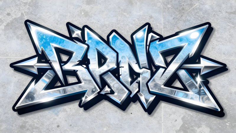 Artistic graffiti on a concrete wall in an urban area Premium Stock Image - stock photo