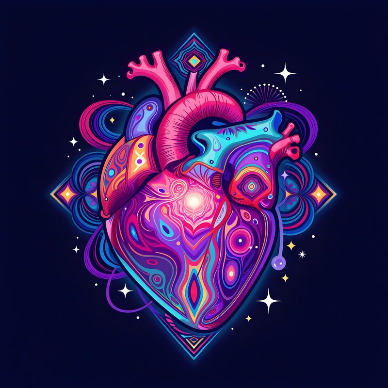 Colorful heart design with abstract patterns and shapes Premium Stock Photo - stock photo