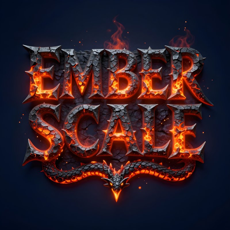 Creative design of Ember Scale with dragon and flames Premium Stock Photo - stock photo