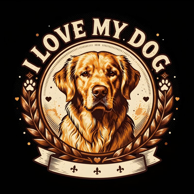 Dog design with text about love for pets Premium Stock Image - stock photo