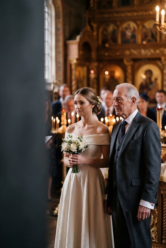Wedding ceremony takes place in church with guests present Premium Stock Photo - stock photo