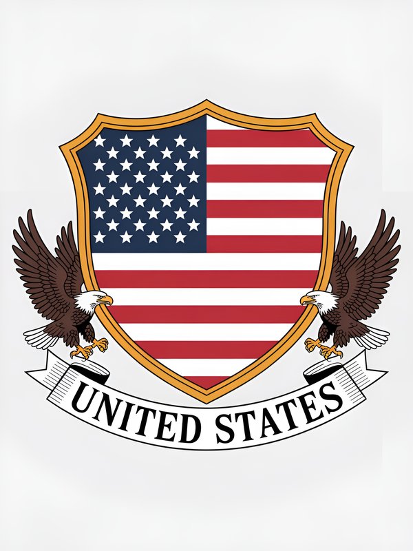 Symbol of the United States with an eagle and flag Premium Stock Image - stock photo