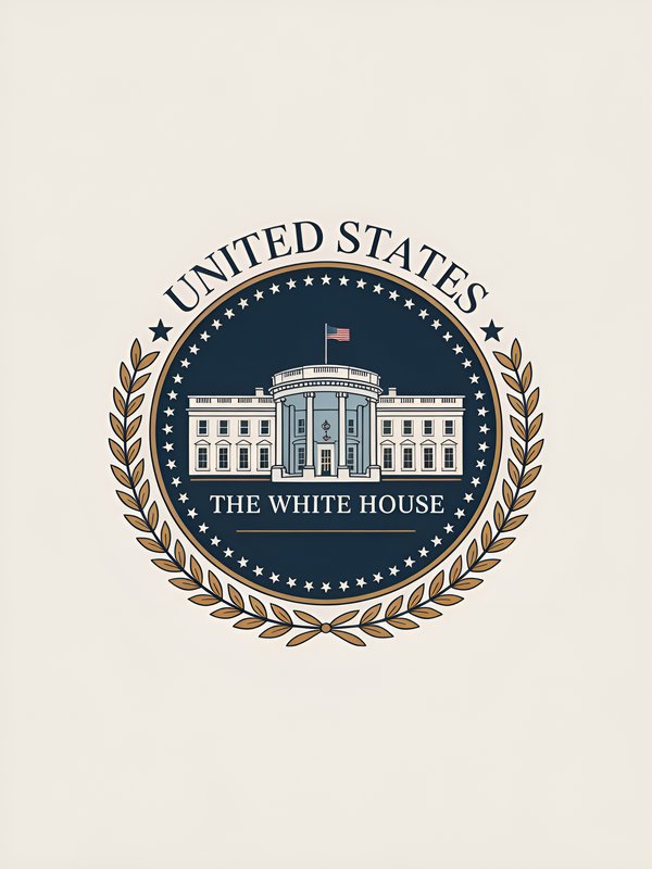 Symbol of United States with White House and laurel leaves Premium Stock Photo - stock photo