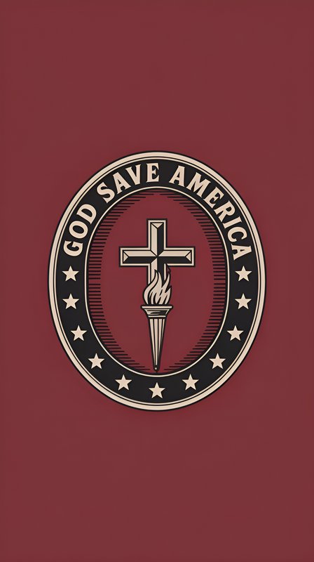 Good save America symbol with cross and torch on red background Premium Stock Photo - stock photo
