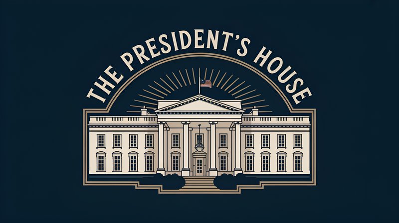 Presidents house design with a flag and architecture details Premium Stock Image - stock photo