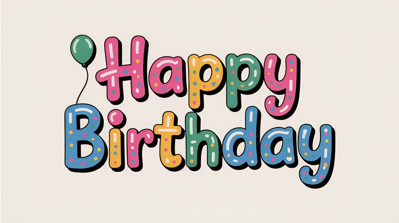 Happy birthday greeting design with colorful letters Premium Stock Photo - stock photo