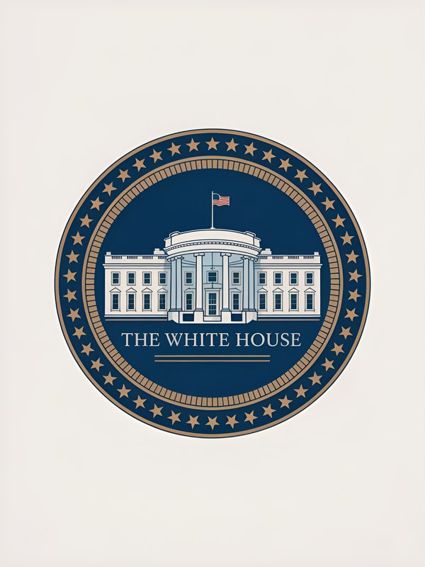 White House seal with clear design and flag displayed Premium Stock Photo - stock photo