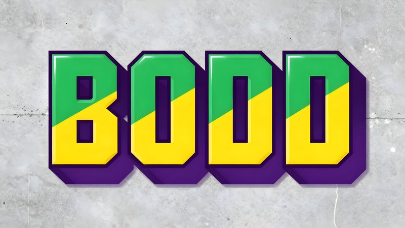 Bodd logo design on gray surface in vibrant colors Premium Stock Photo - stock photo