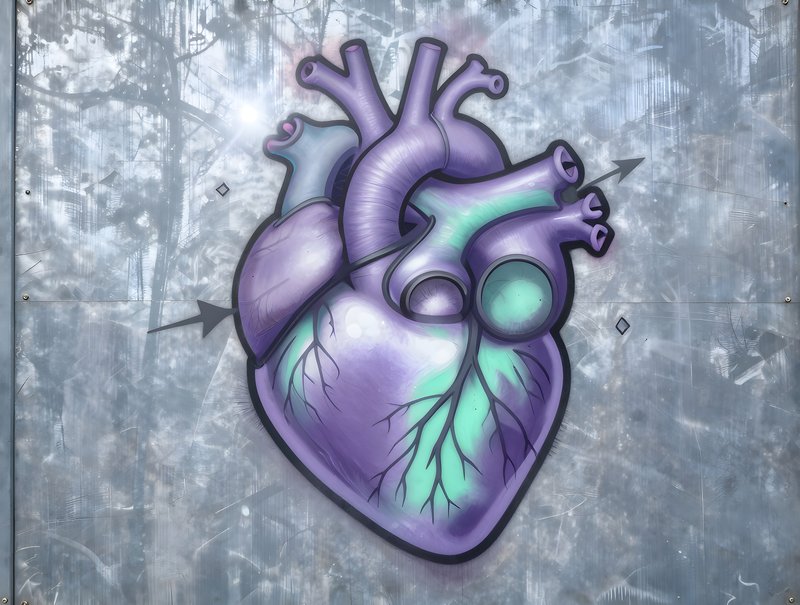 Graffiti art of a heart on a wall in an urban setting Premium Stock Image - stock photo