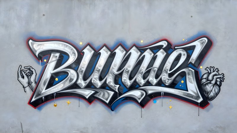 Creative graffiti artwork showing unique lettering style Premium Stock Image - stock photo