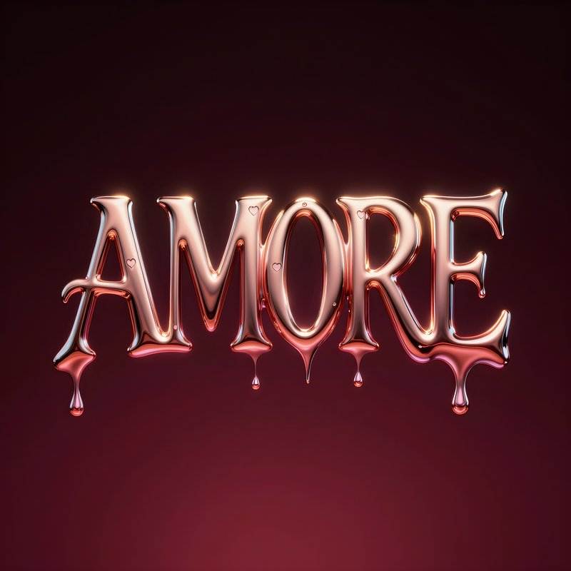Creative design of word Amore in shiny texture Premium Stock Photo - stock photo