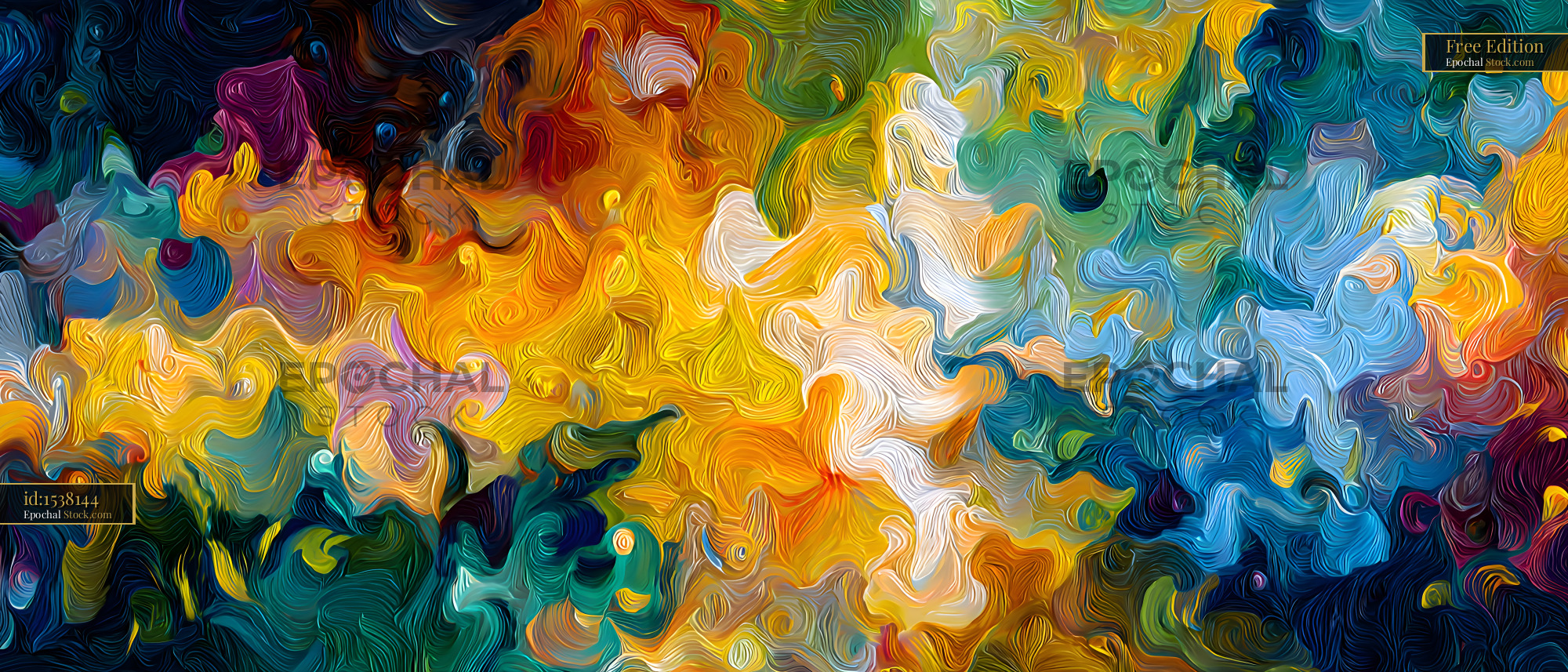Colorful abstract art with swirls and patterns in bright tones Free Premium Stock Photo