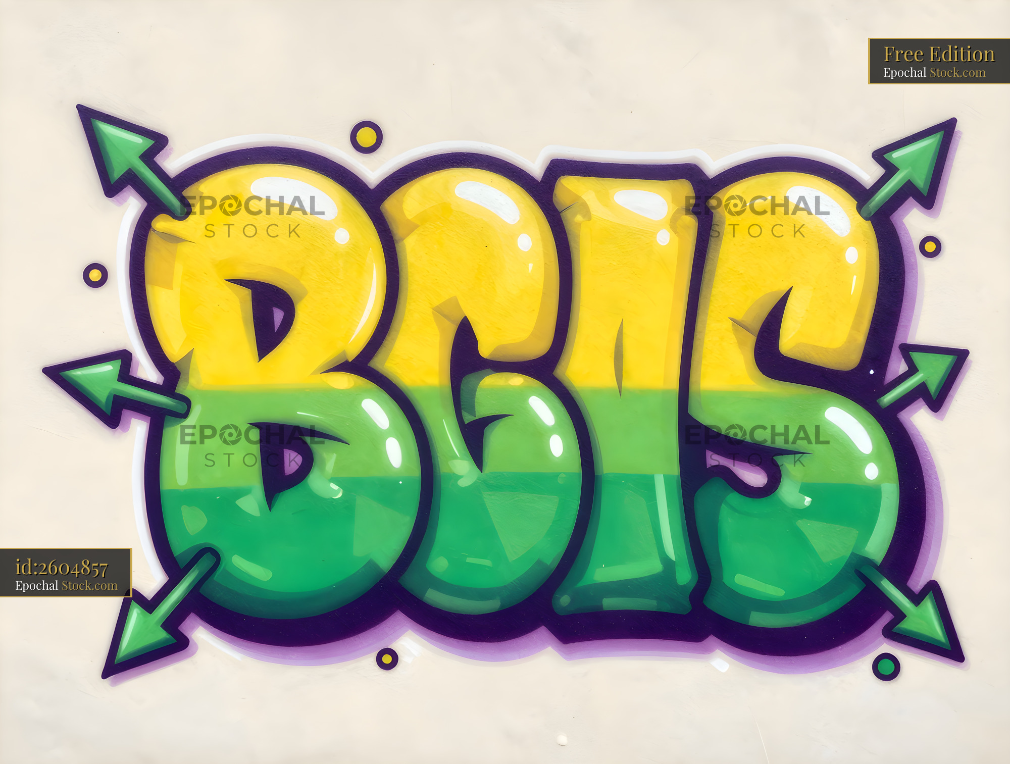 Colorful graffiti art with bold letters on a wall Free Premium Stock Photo