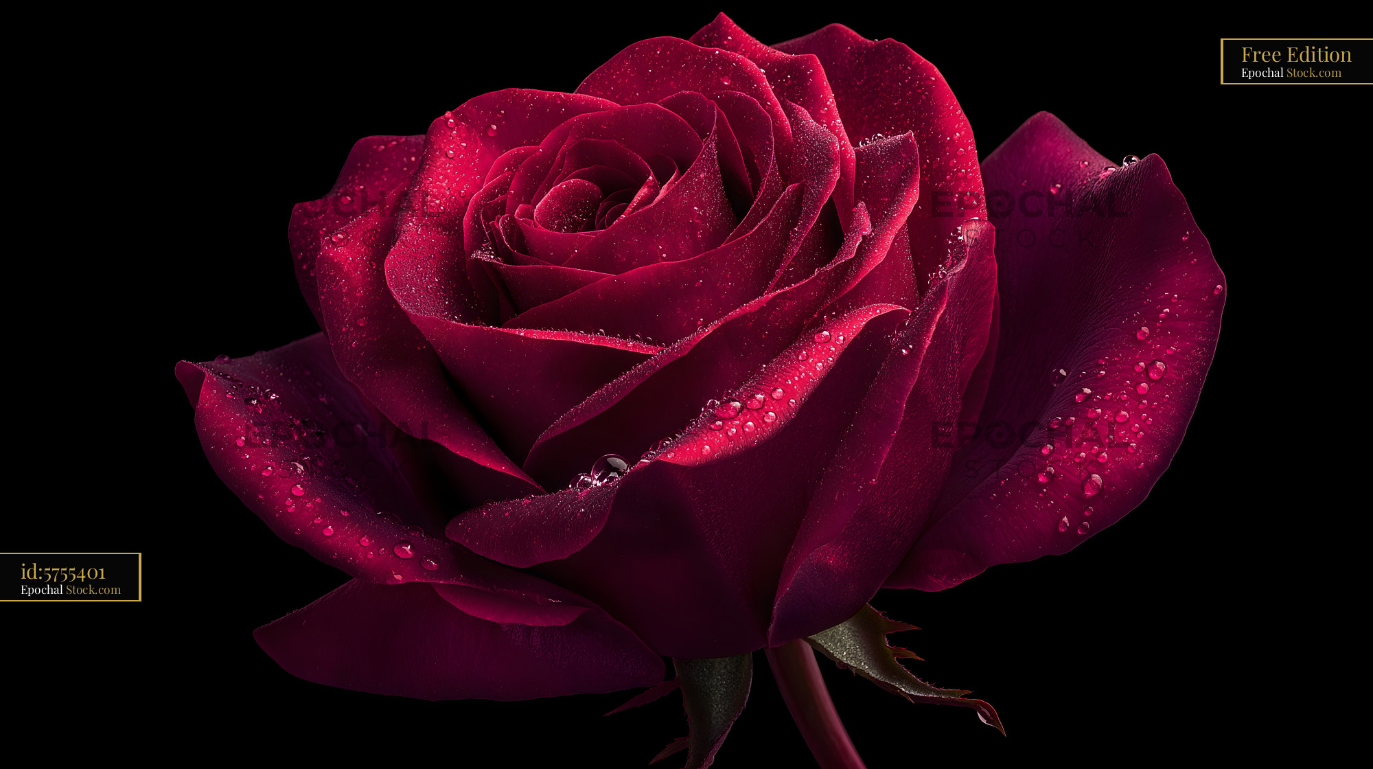 Close up of a red rose with water droplets on its petals Free Premium Stock Image