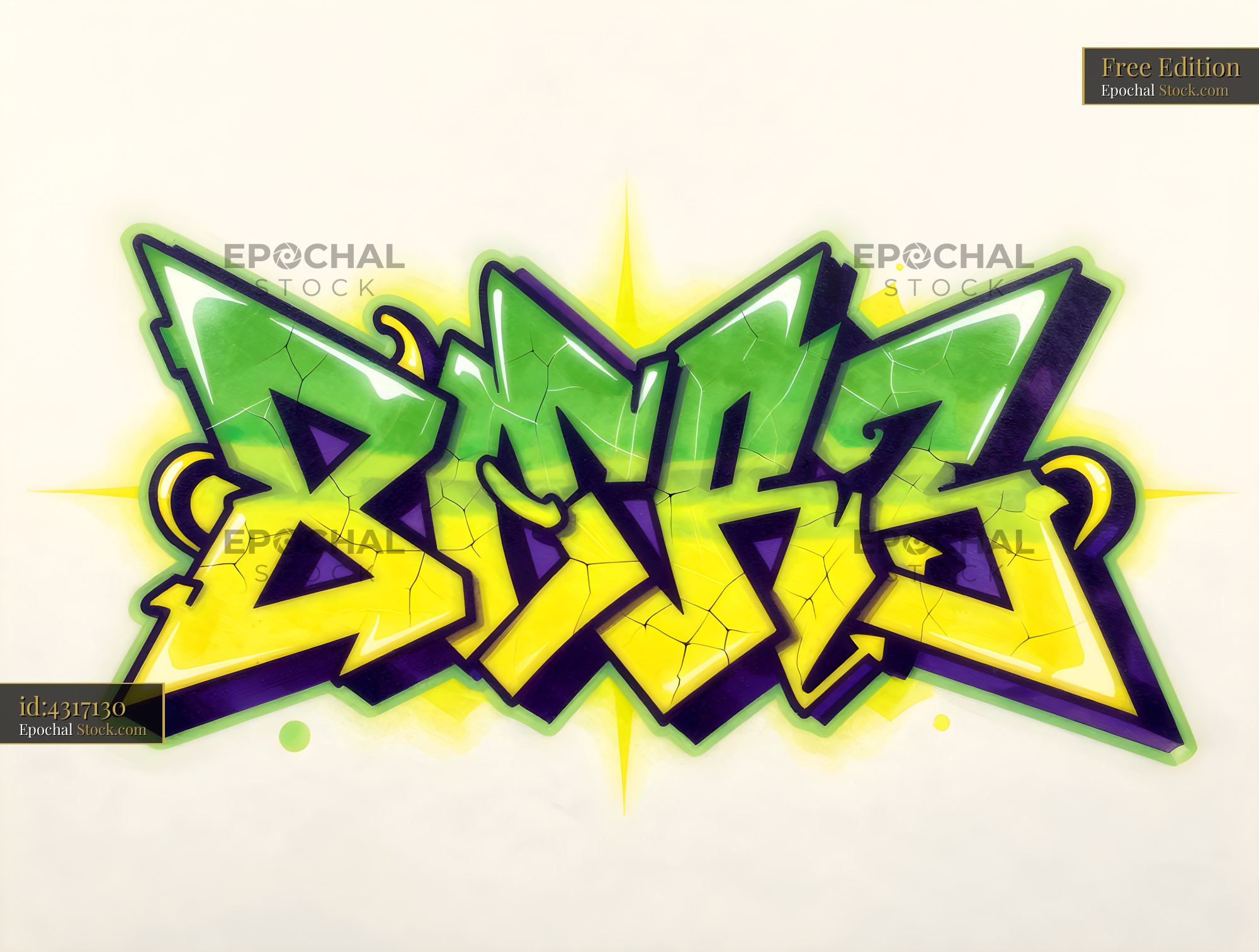 Colorful graffiti art on a wall displays bold shapes and letters Free Premium Stock Photo