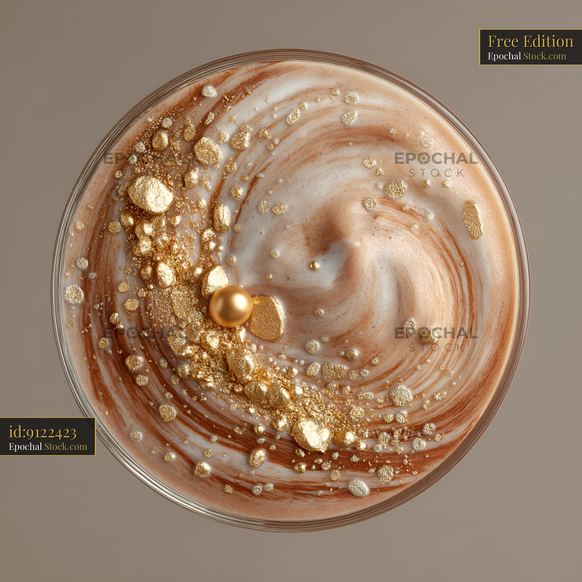 Swirl of cream and gold in a dessert bowl during daylight hours Free Premium Stock Image