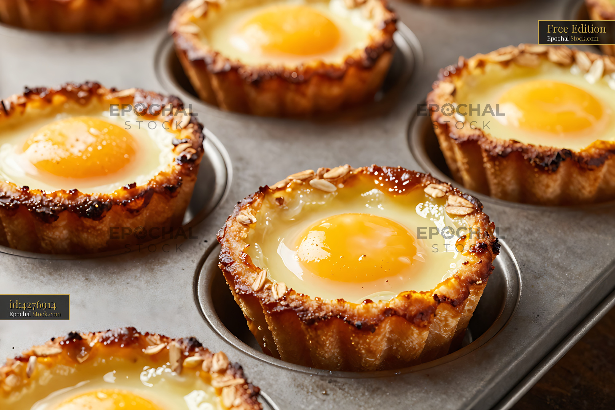 Goetta Egg Tarts with Almond Crust Baked - stock photo