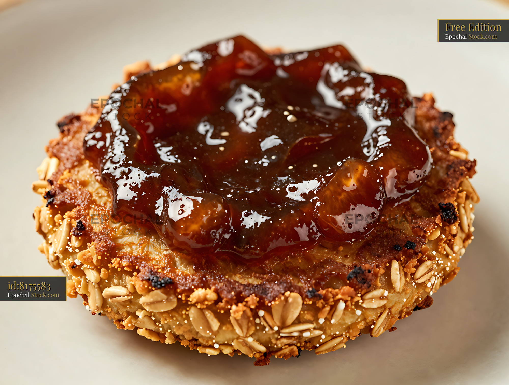 Goetta Pastry with Apricot Jam and Nuts - stock photo