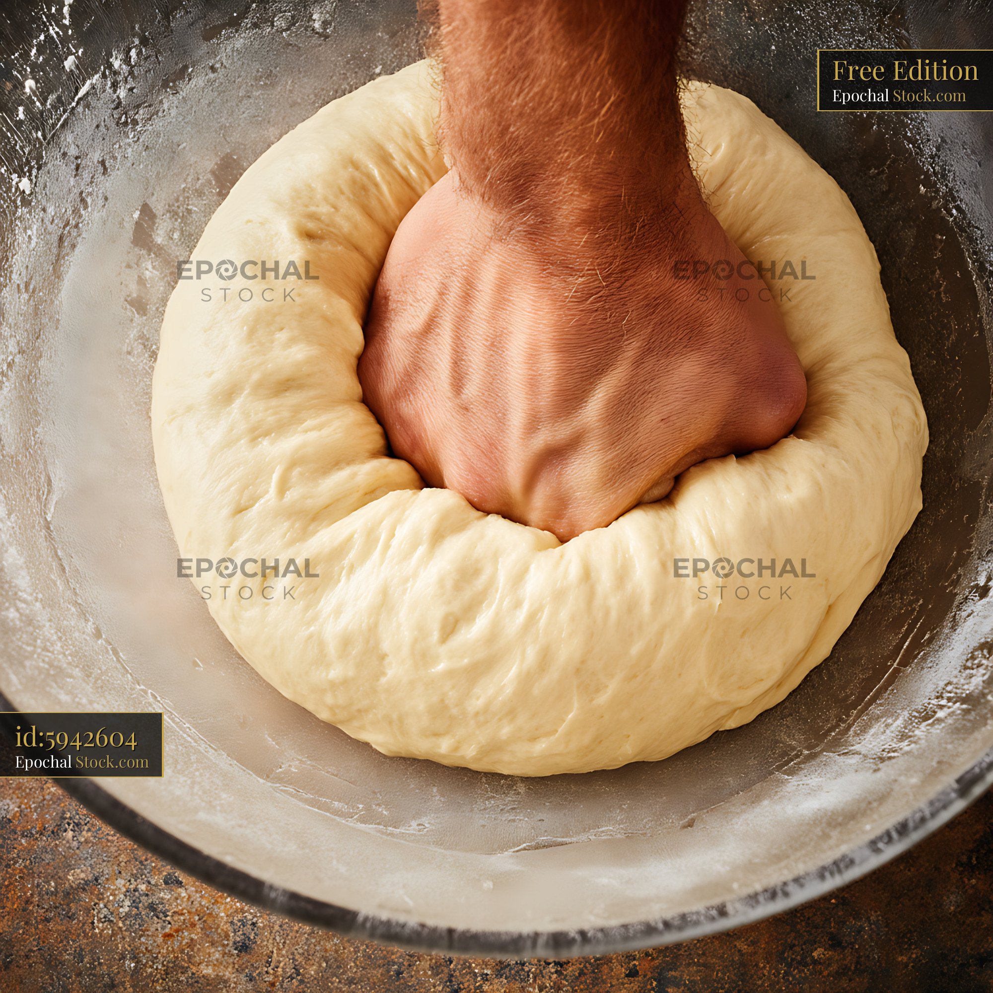 Hand Kneading Homemade Bierocks Dough - stock photo