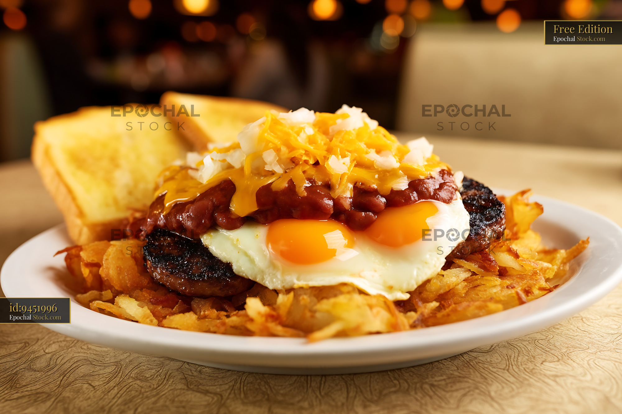St. Louis Slinger: Classic Burger Breakfast Dish - stock photo