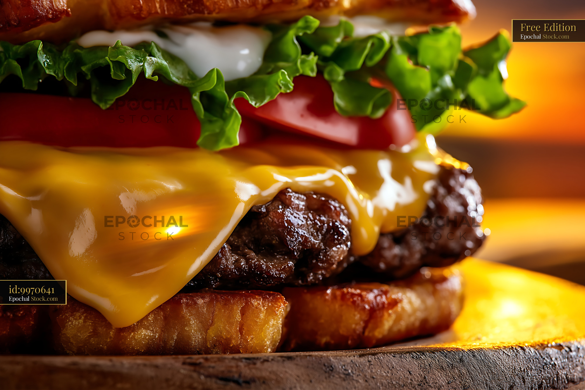 Crispy Jibarito Burger with Melted Cheddar, Peppers and Greens - stock photo