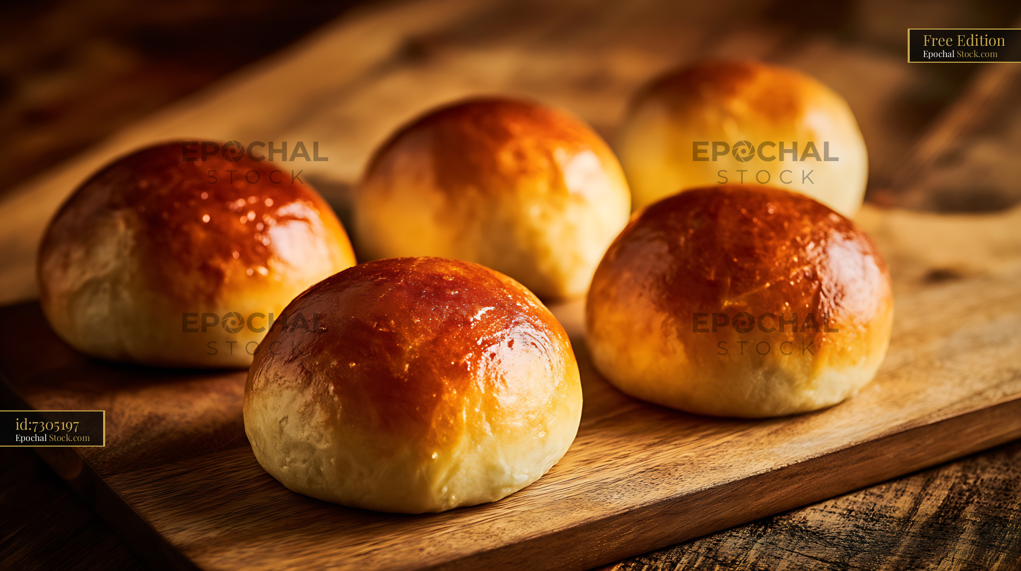 Homemade Bierocks Fresh from the Oven on Rustic Wooden Board - stock photo