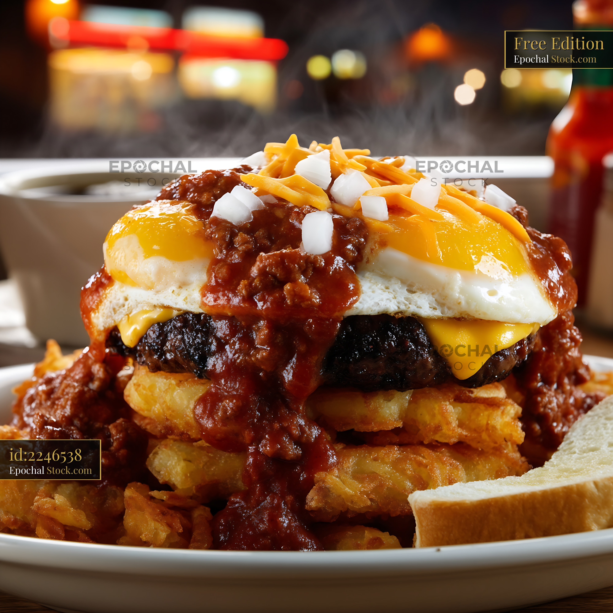 Classic St. Louis Slinger Diner Burger - stock photo