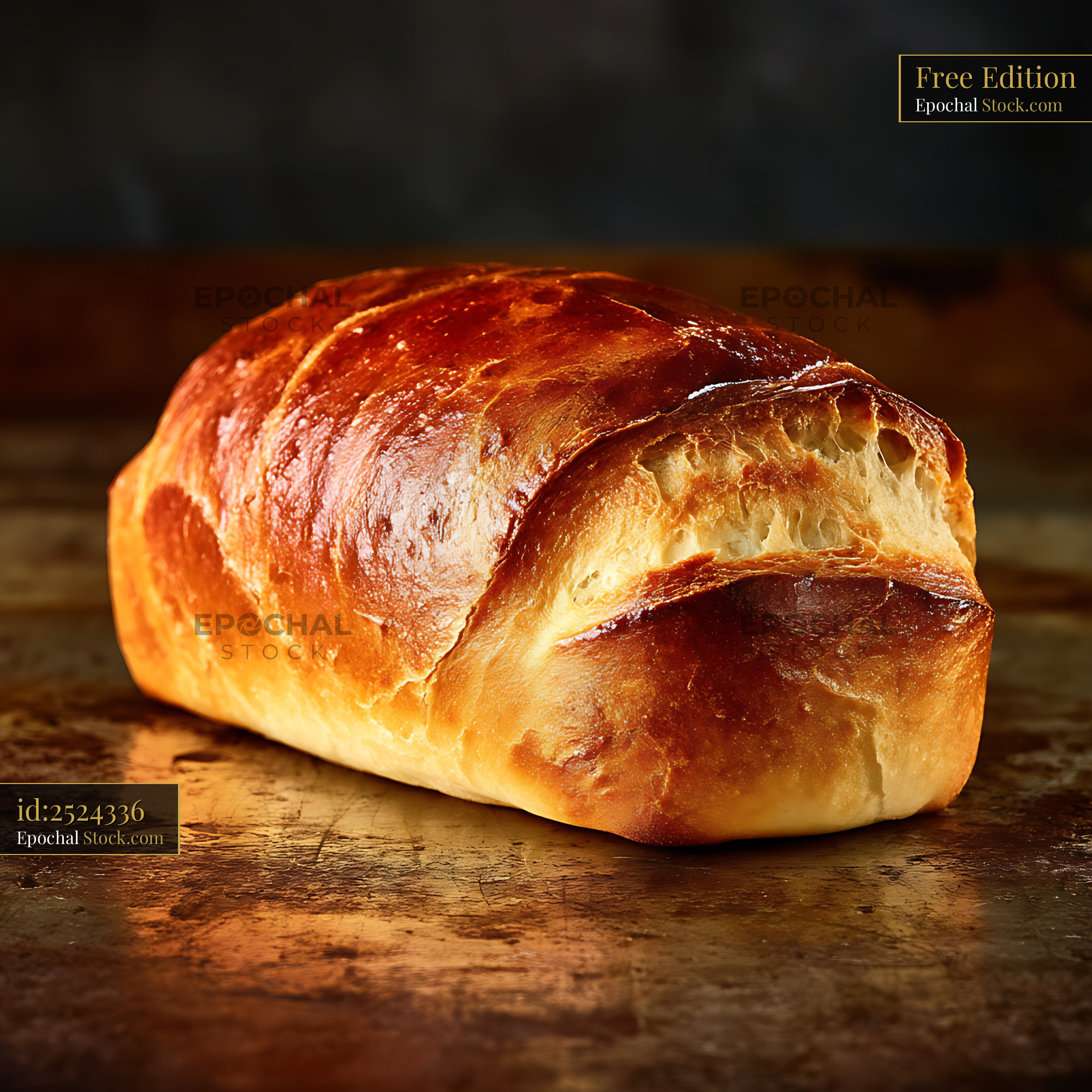 Fresh Baked Bierocks Loaf with Crispy Golden Crust on Wood - stock photo