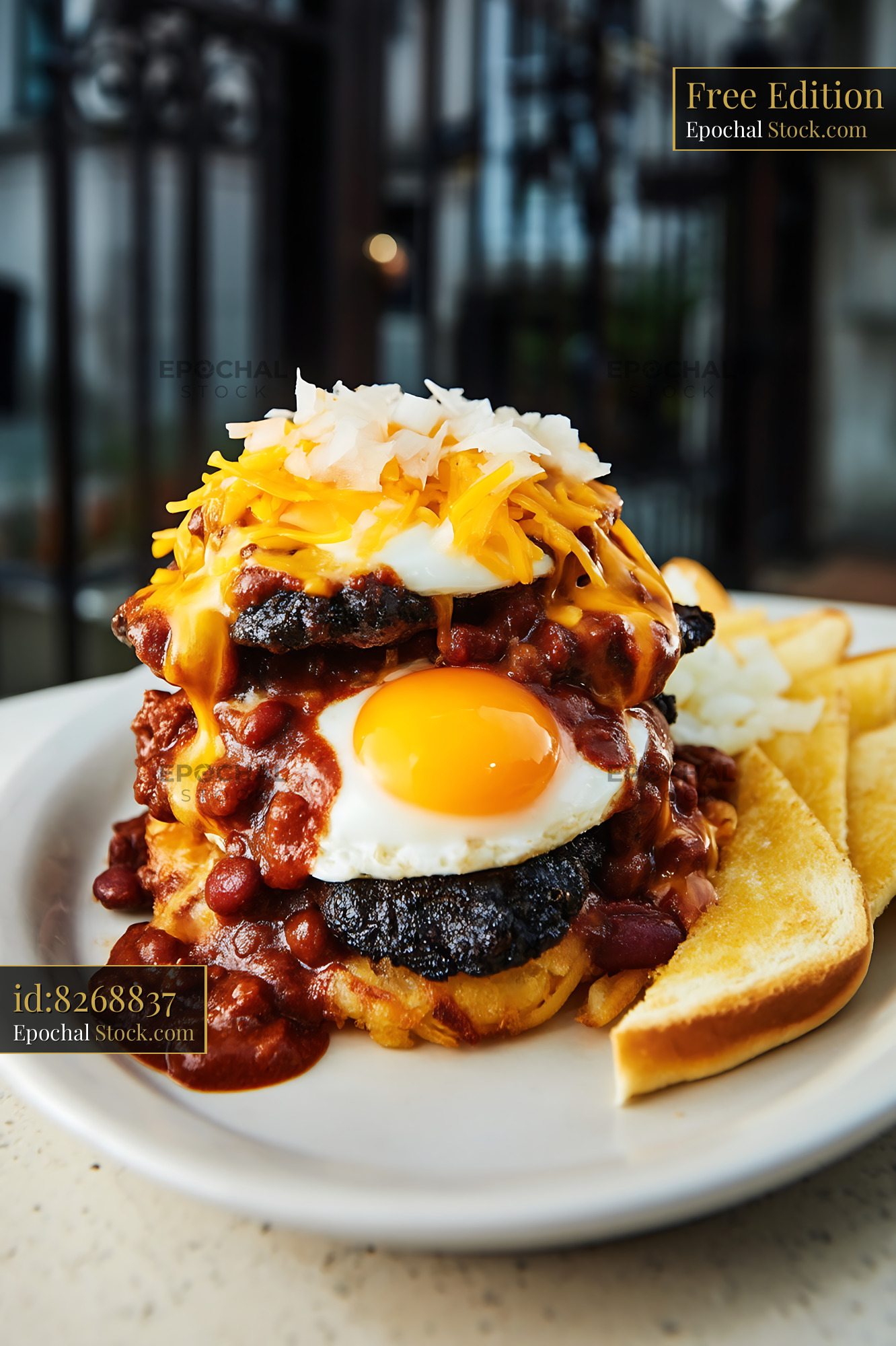 St. Louis Slinger Gourmet Burger with Fried Egg - stock photo