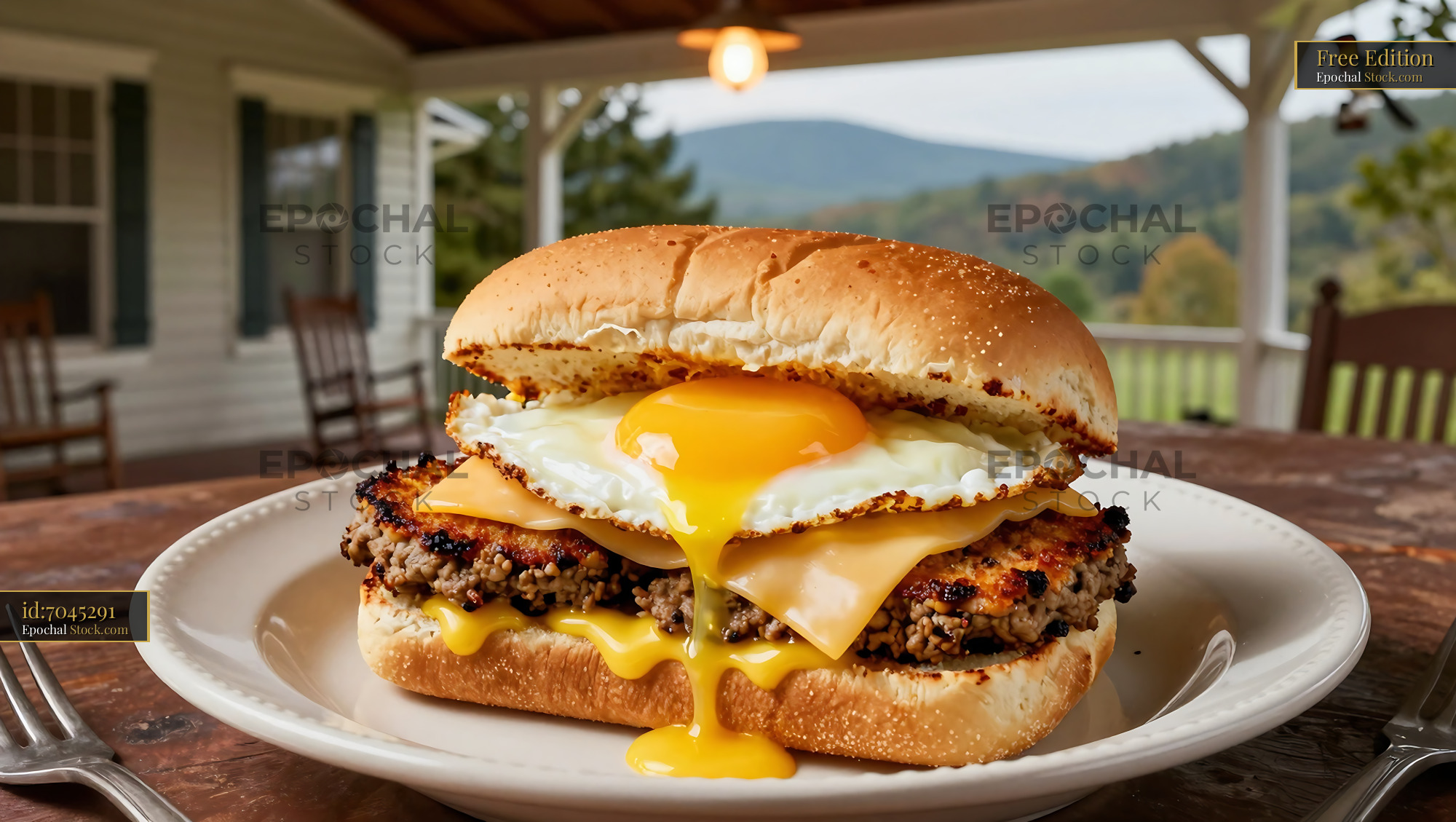 Livermush Sandwich with Fried Egg - stock photo