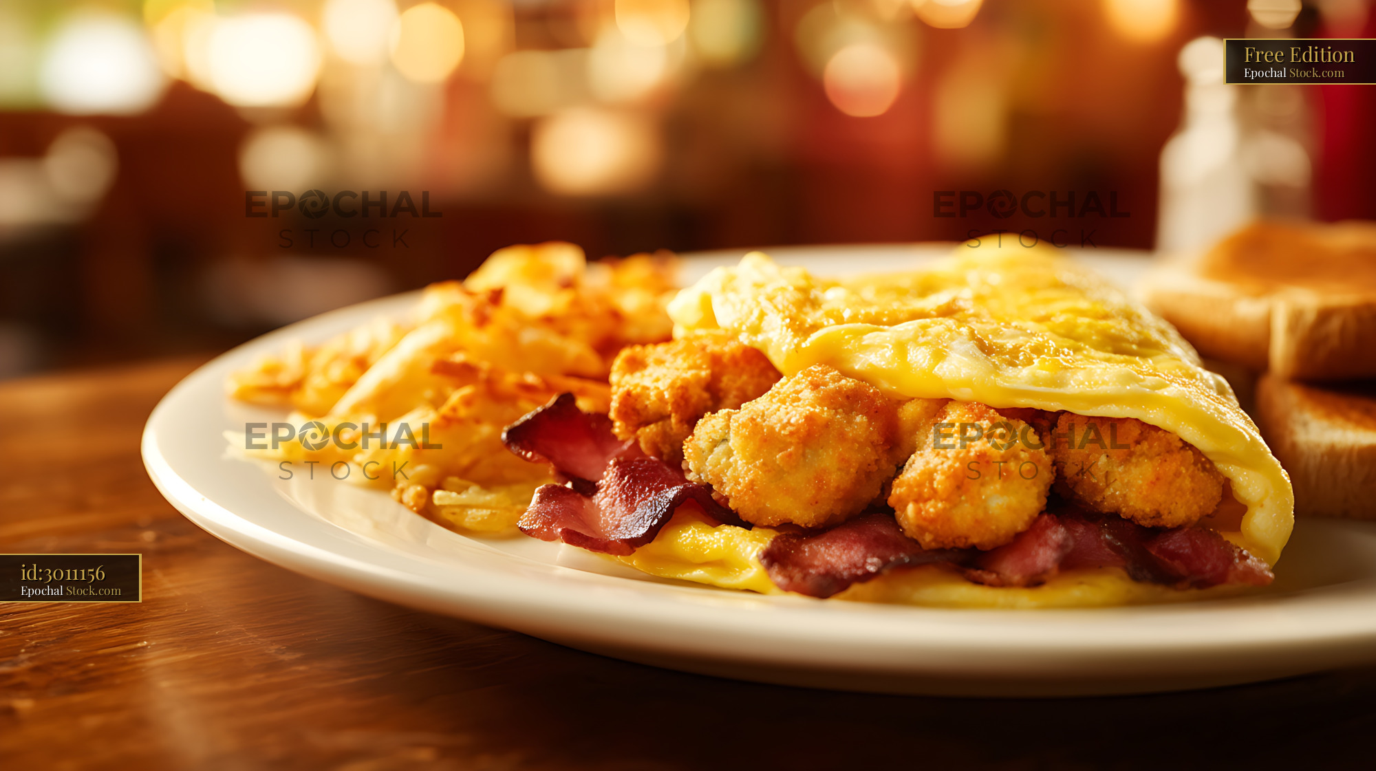 Fried Shrimp Po'boy with Bacon and Melted Cheese - stock photo