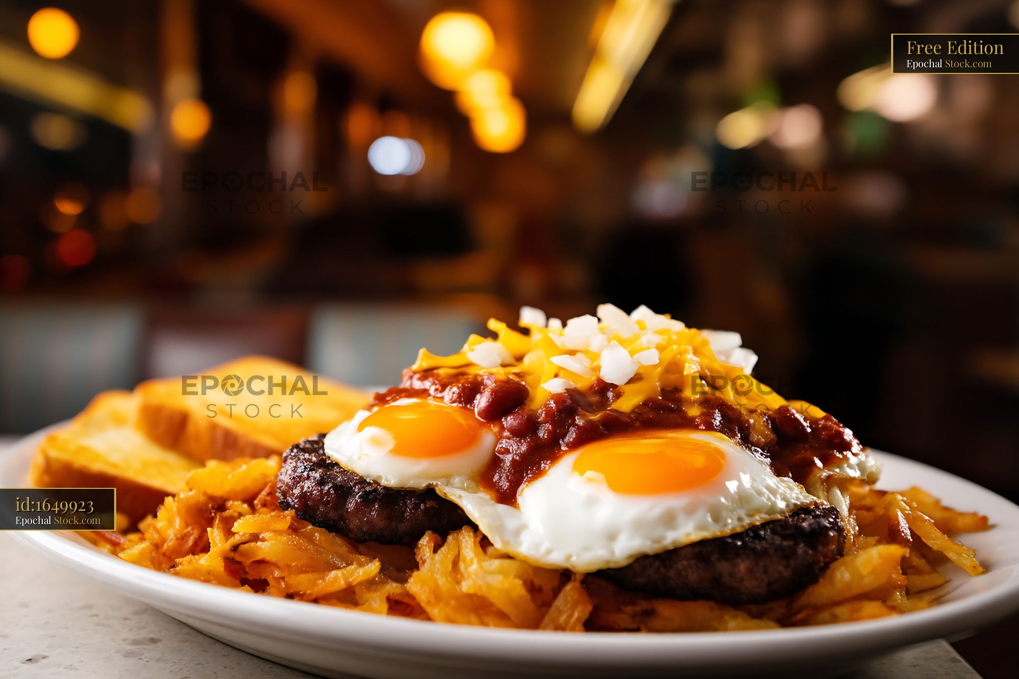 St. Louis Slinger with Fried Eggs and Cheese - stock photo