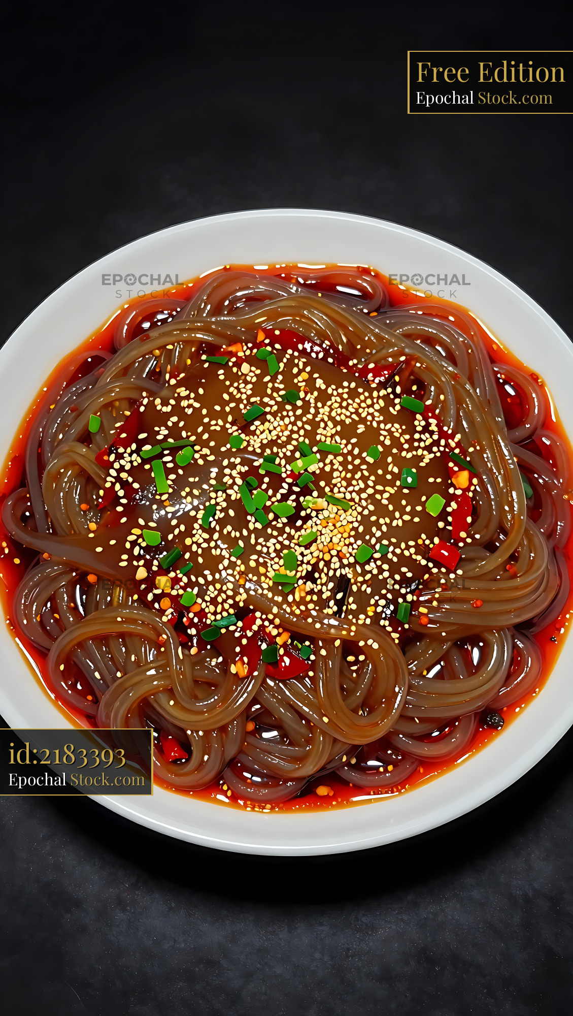 Spicy Sichuan Glass Noodle Salad - stock photo