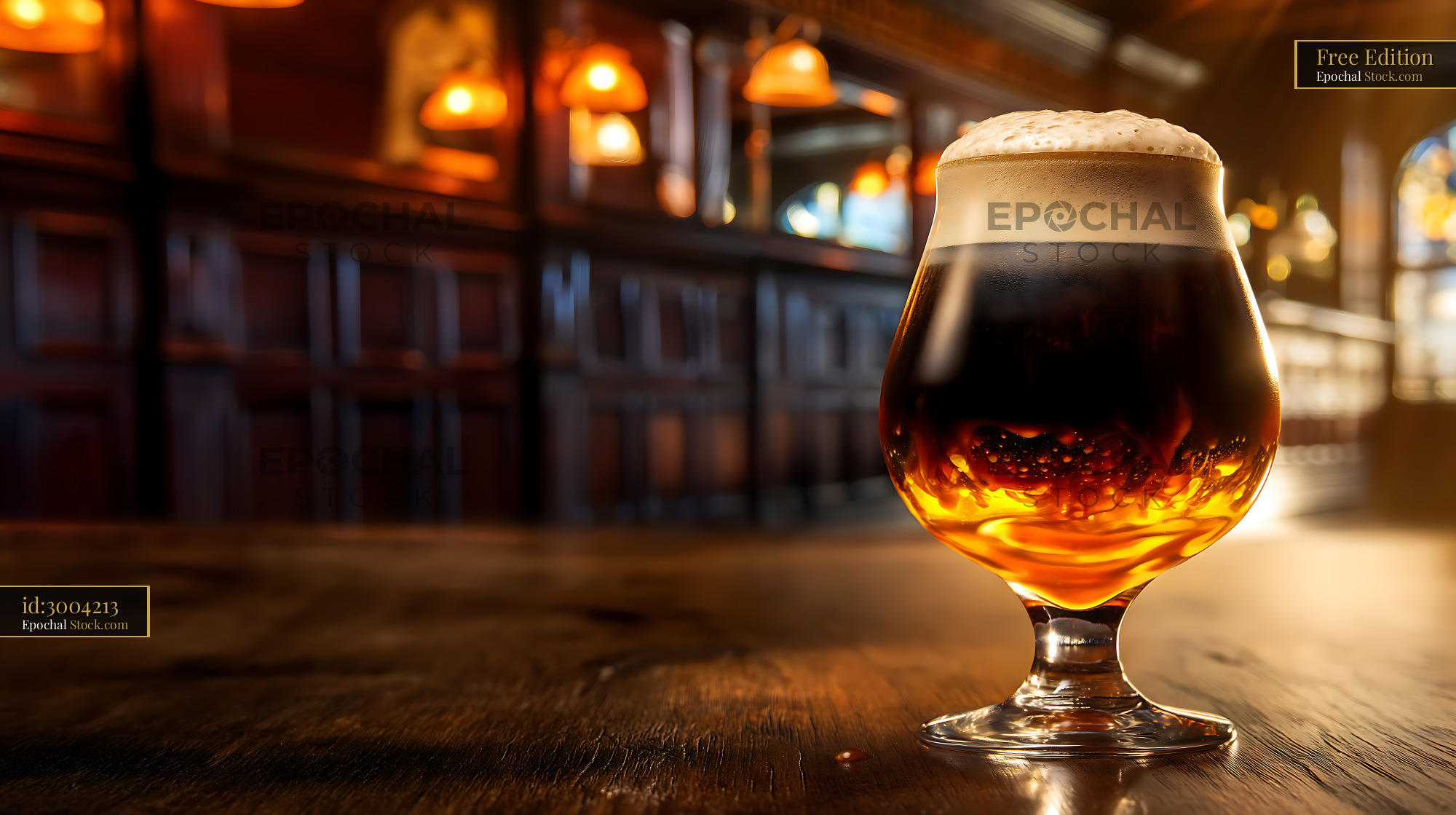 Nitro Caramel Coffee with Creamy Head, Pub - stock photo