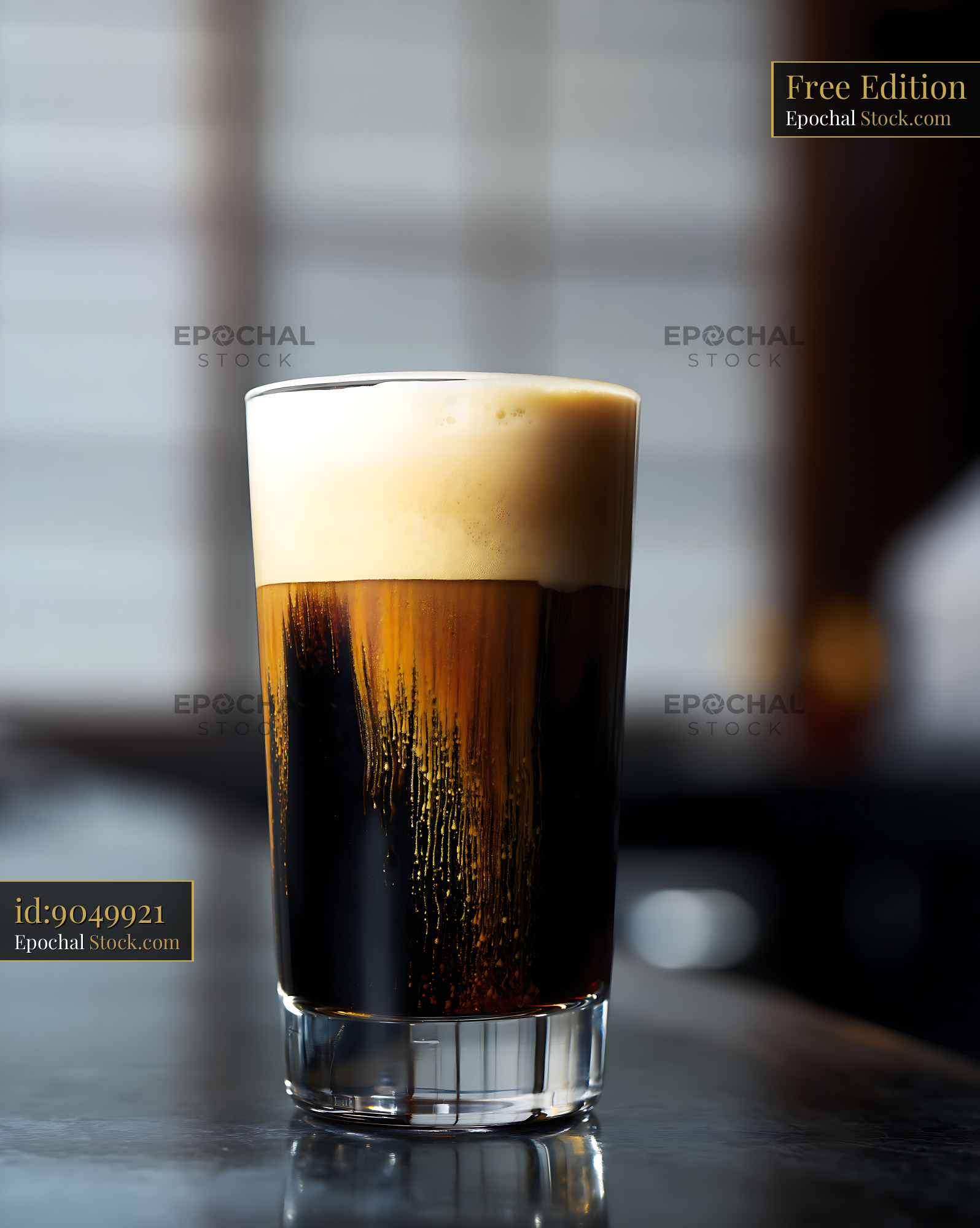 Nitro Caramel Coffee Cascading Foam - stock photo