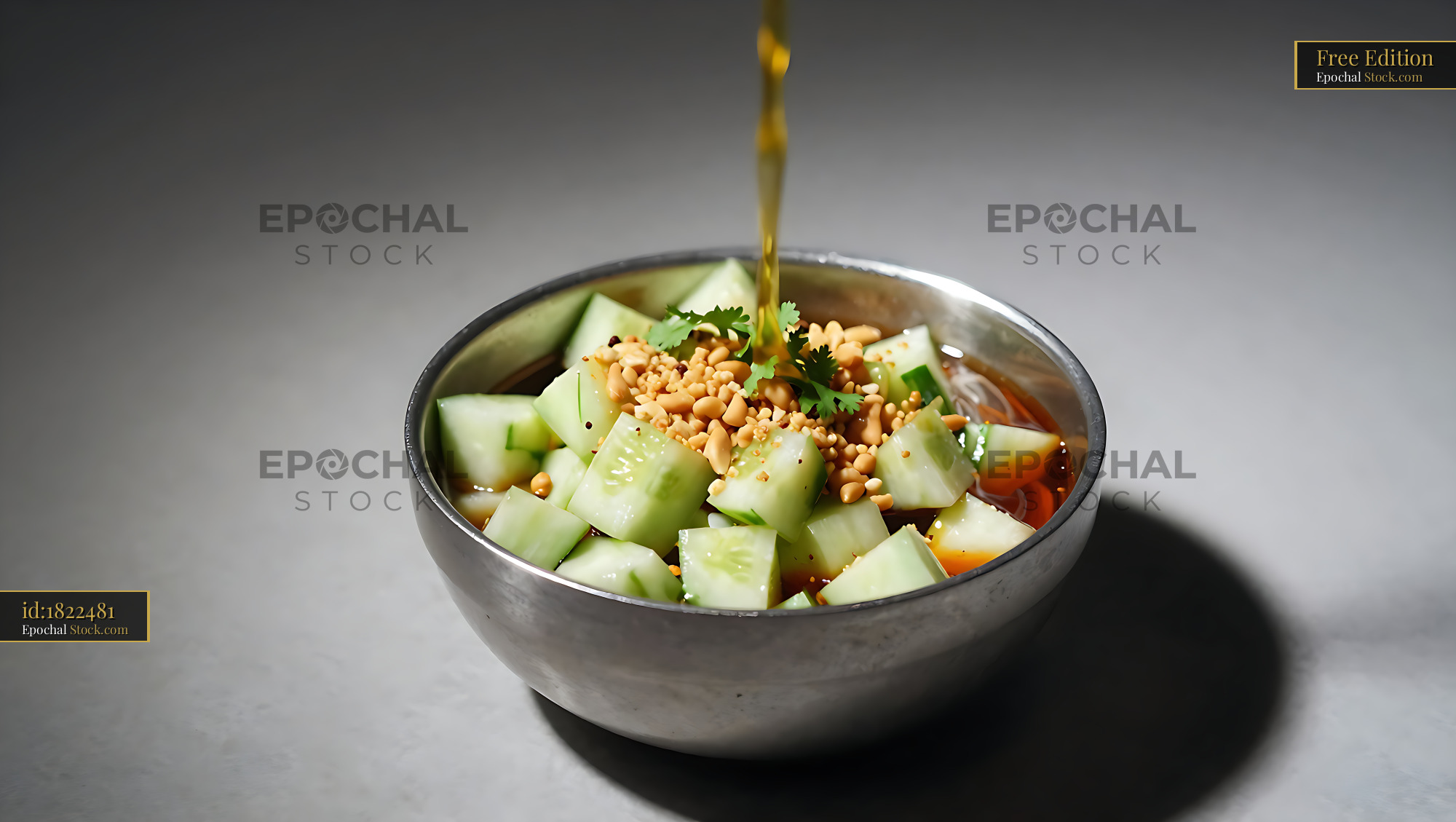 Kakdi Koshimbir With Sesame Oil Drizzle - stock photo