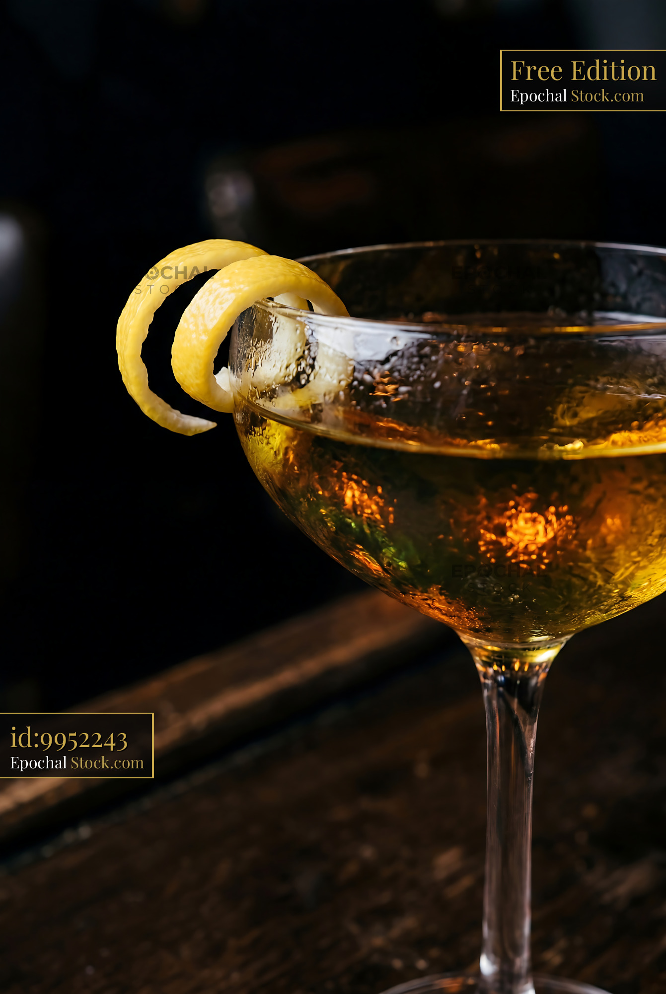 Tipperary Cocktail with Lemon Twist Garnish - stock photo