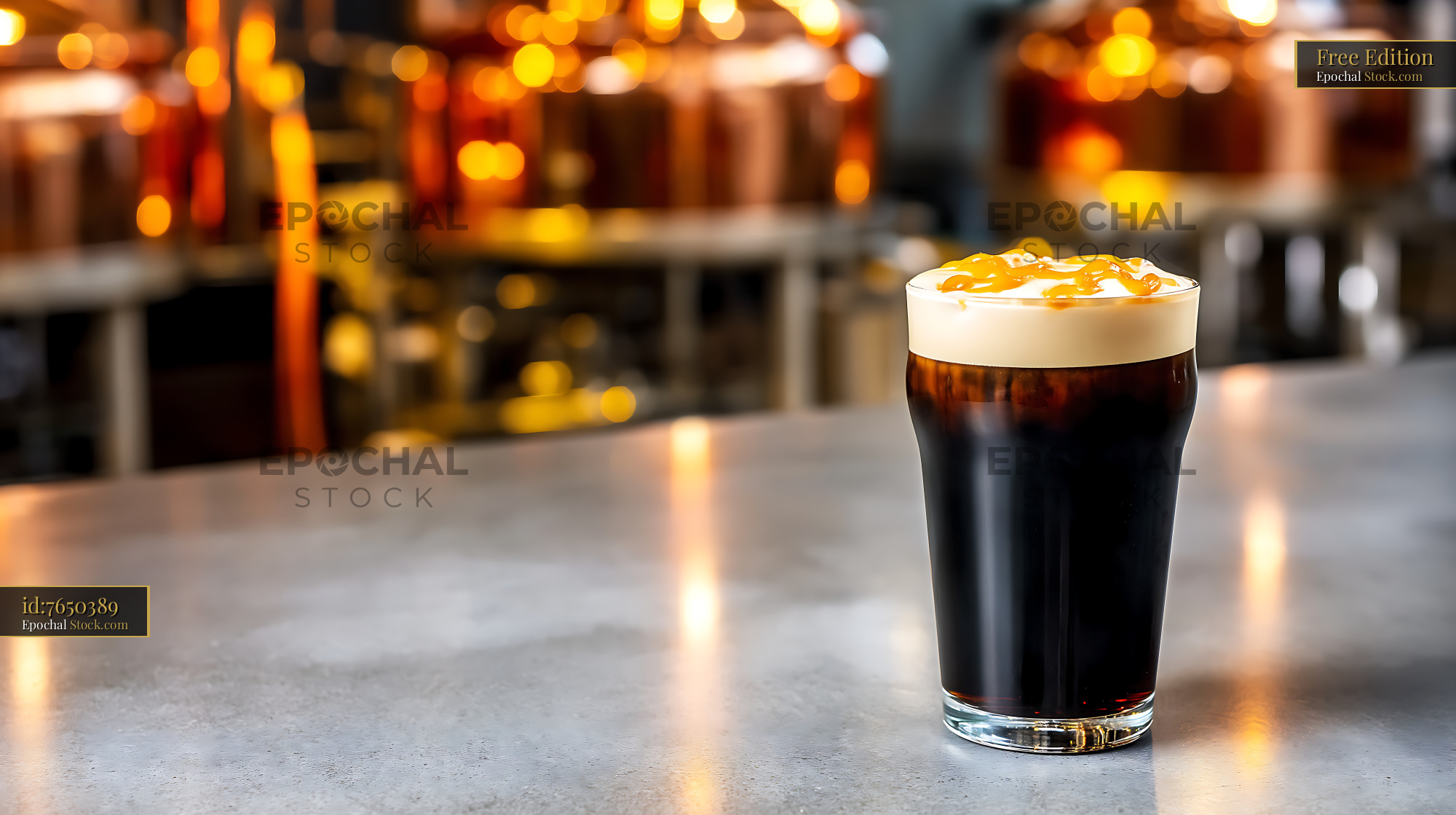 Nitro Caramel Coffee Drink Bar Lighting - stock photo
