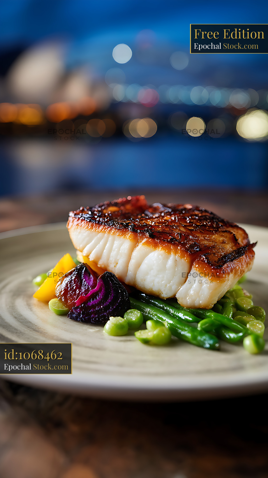 Seared Murray Cod Fillet with Roasted Vegetables - stock photo