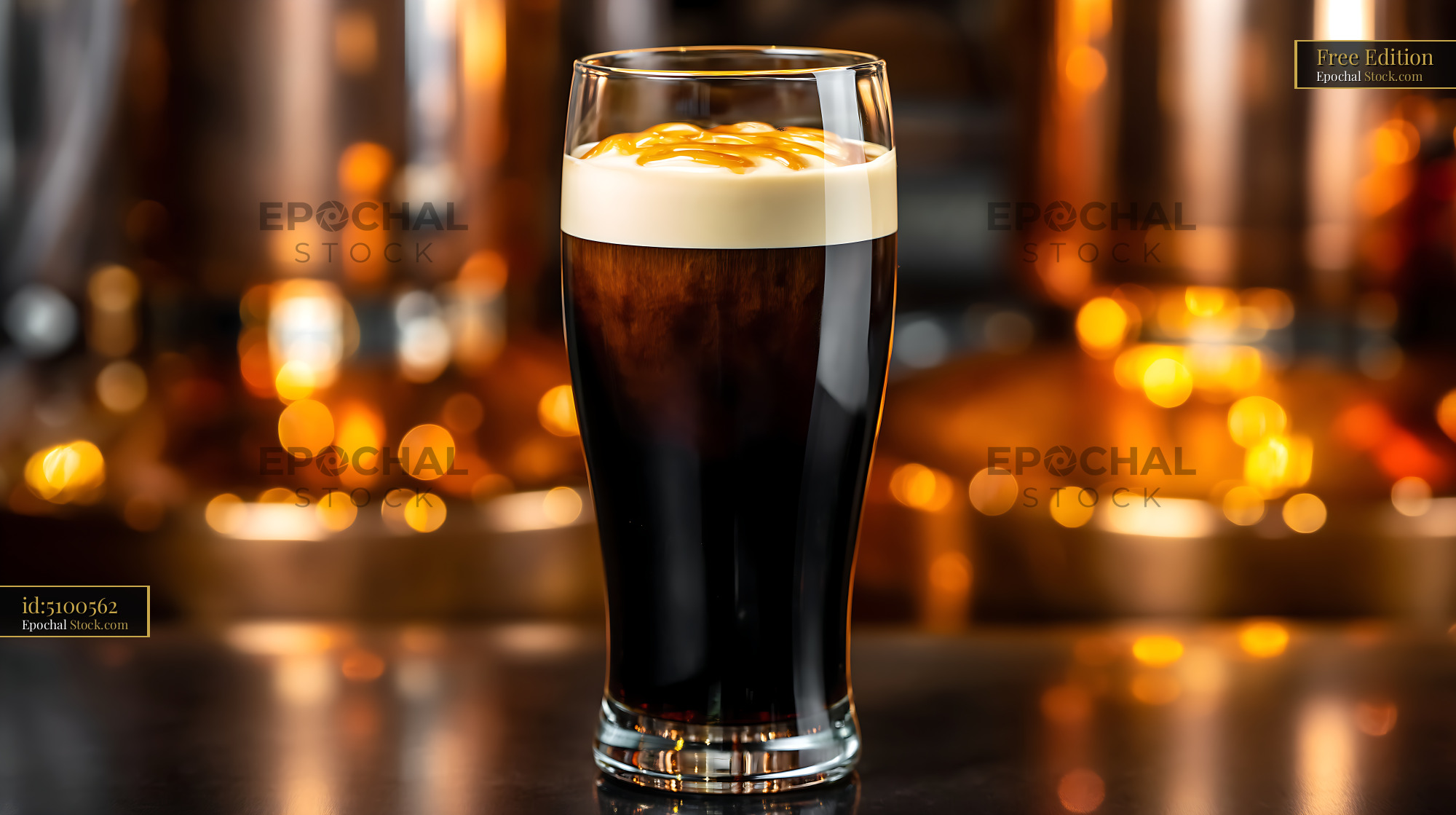 Nitro Caramel Coffee with Creamy Head - stock photo