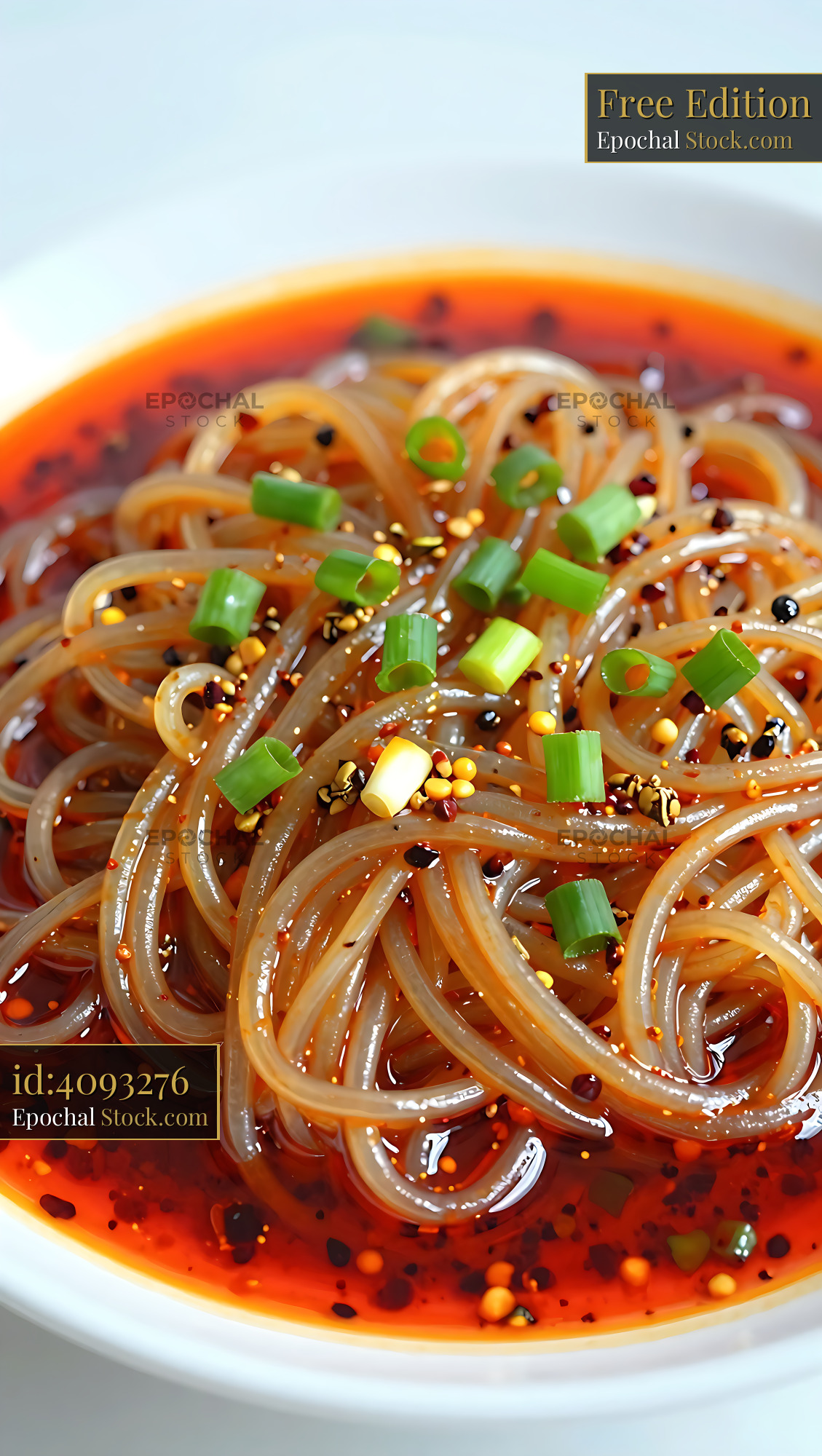 Sichuan Glass Noodle Salad with Spicy Chili Oil - stock photo