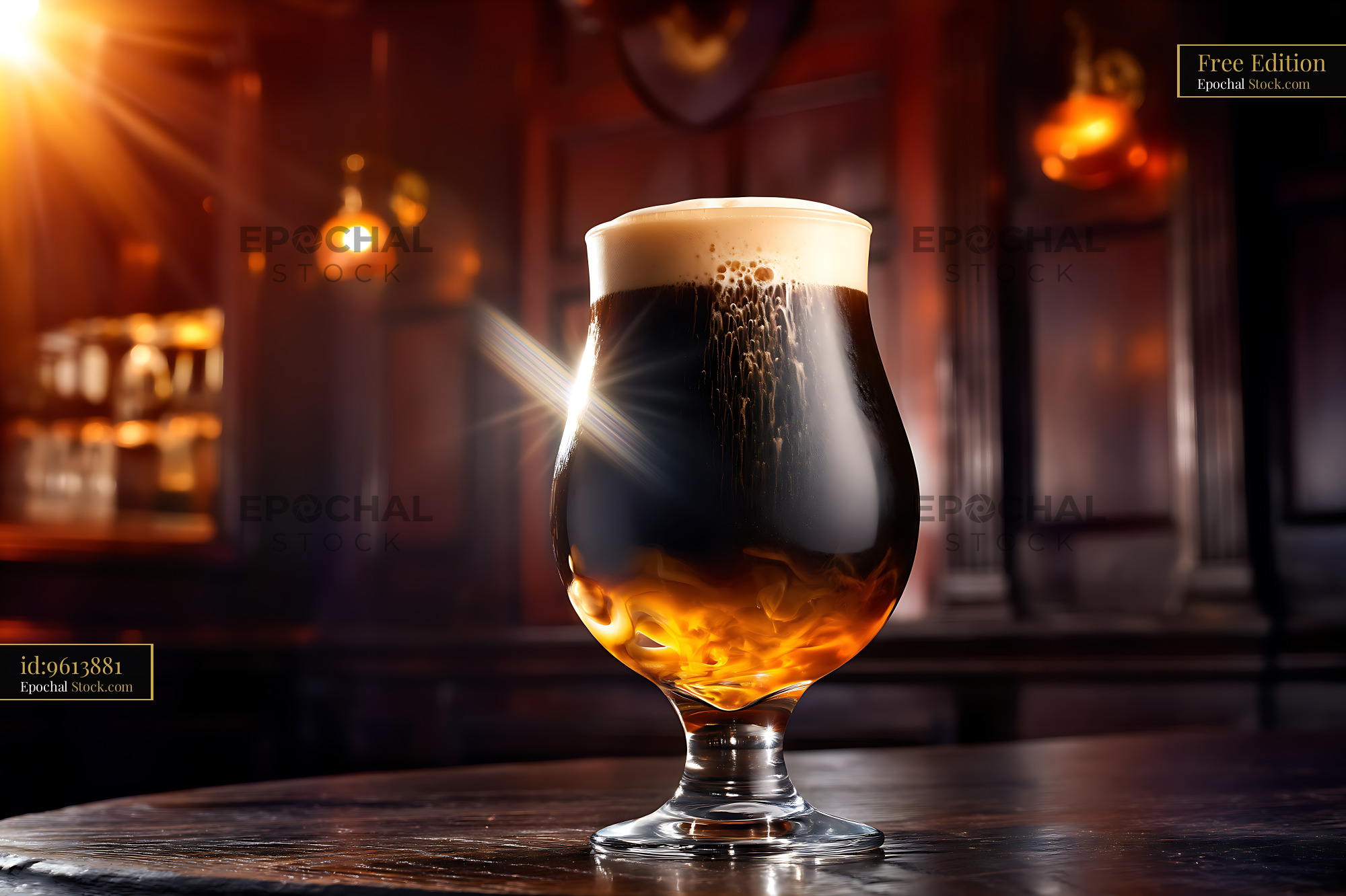 Nitro Caramel Coffee with Cascading Foam Head - stock photo