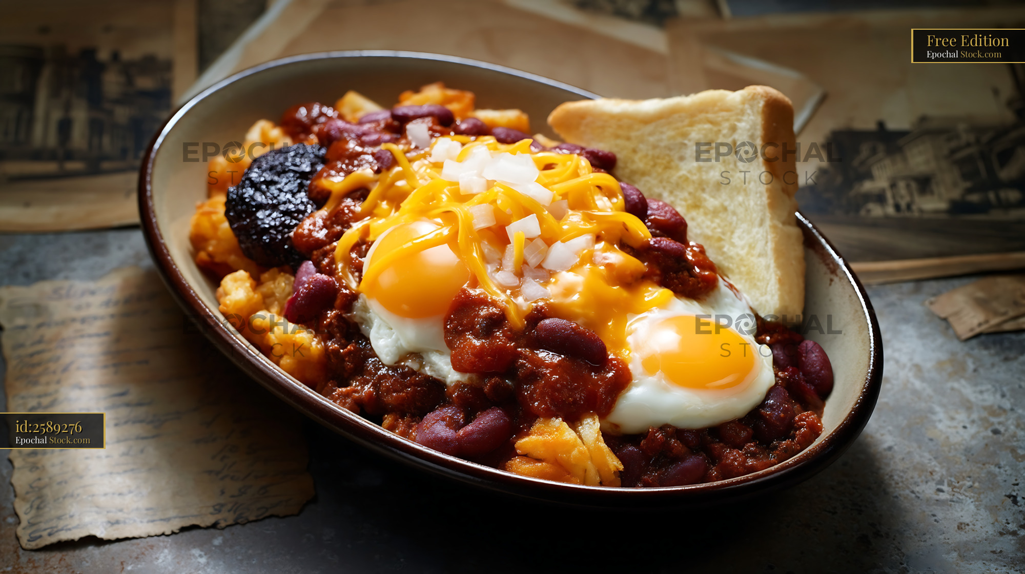 St. Louis Slinger With Eggs and Hash Browns - stock photo