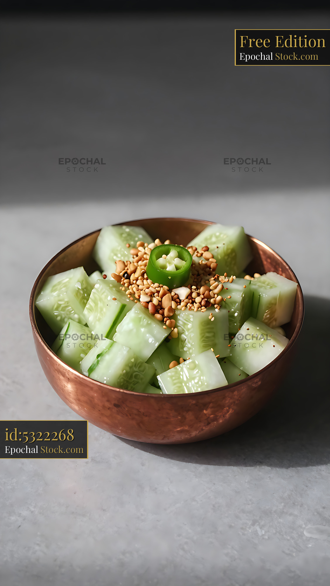 Kakdi Koshimbir Indian Cucumber Salad Bowl - stock photo
