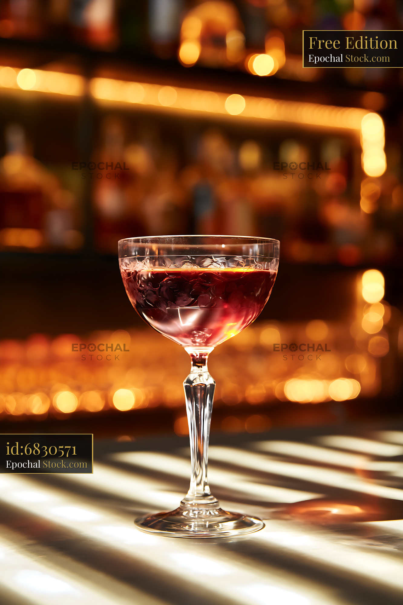 Bushwick Cocktail: Ruby Red Coupe Glass - stock photo