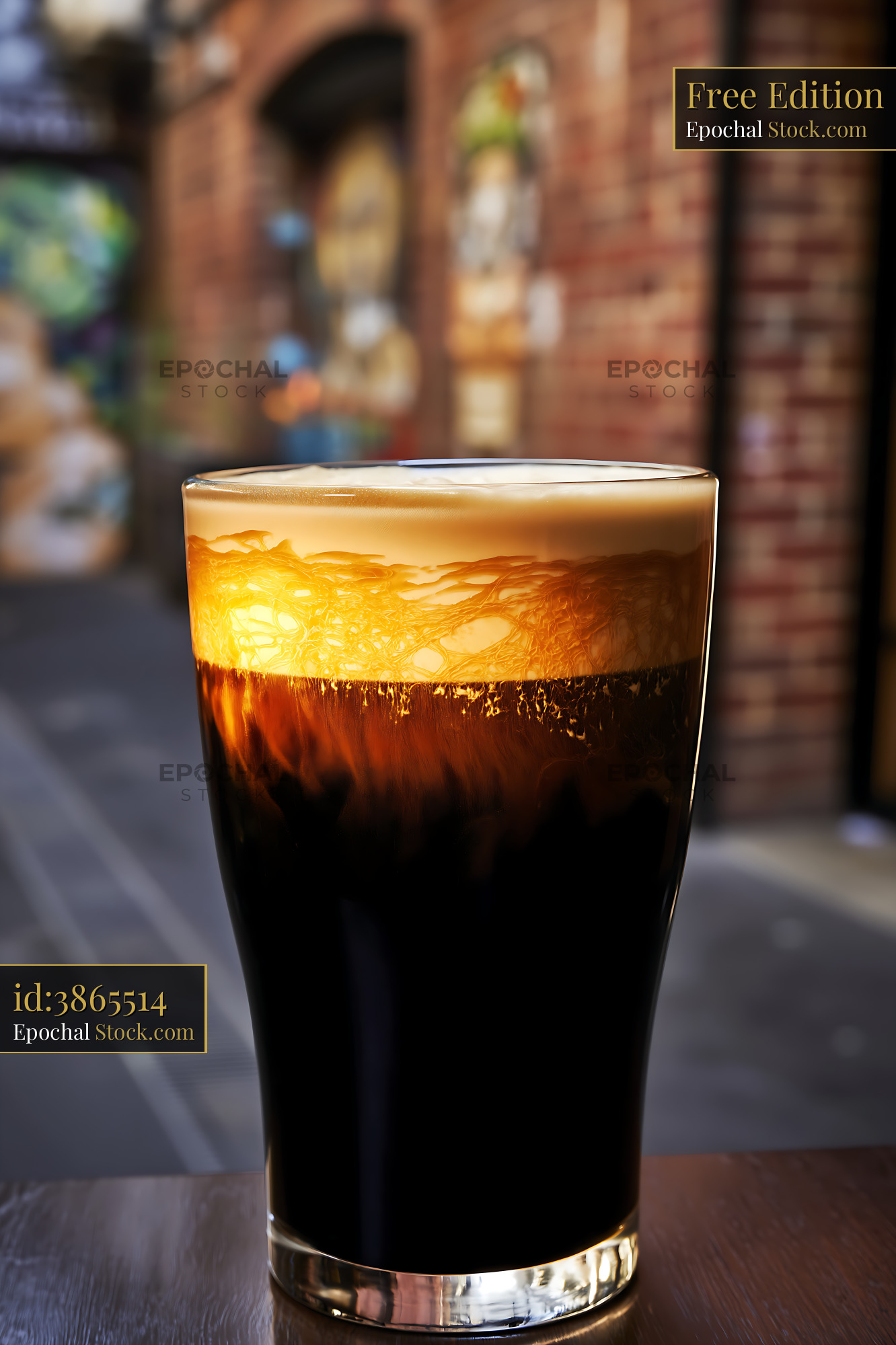 Nitro Caramel Cold Brew Coffee Cafe - stock photo