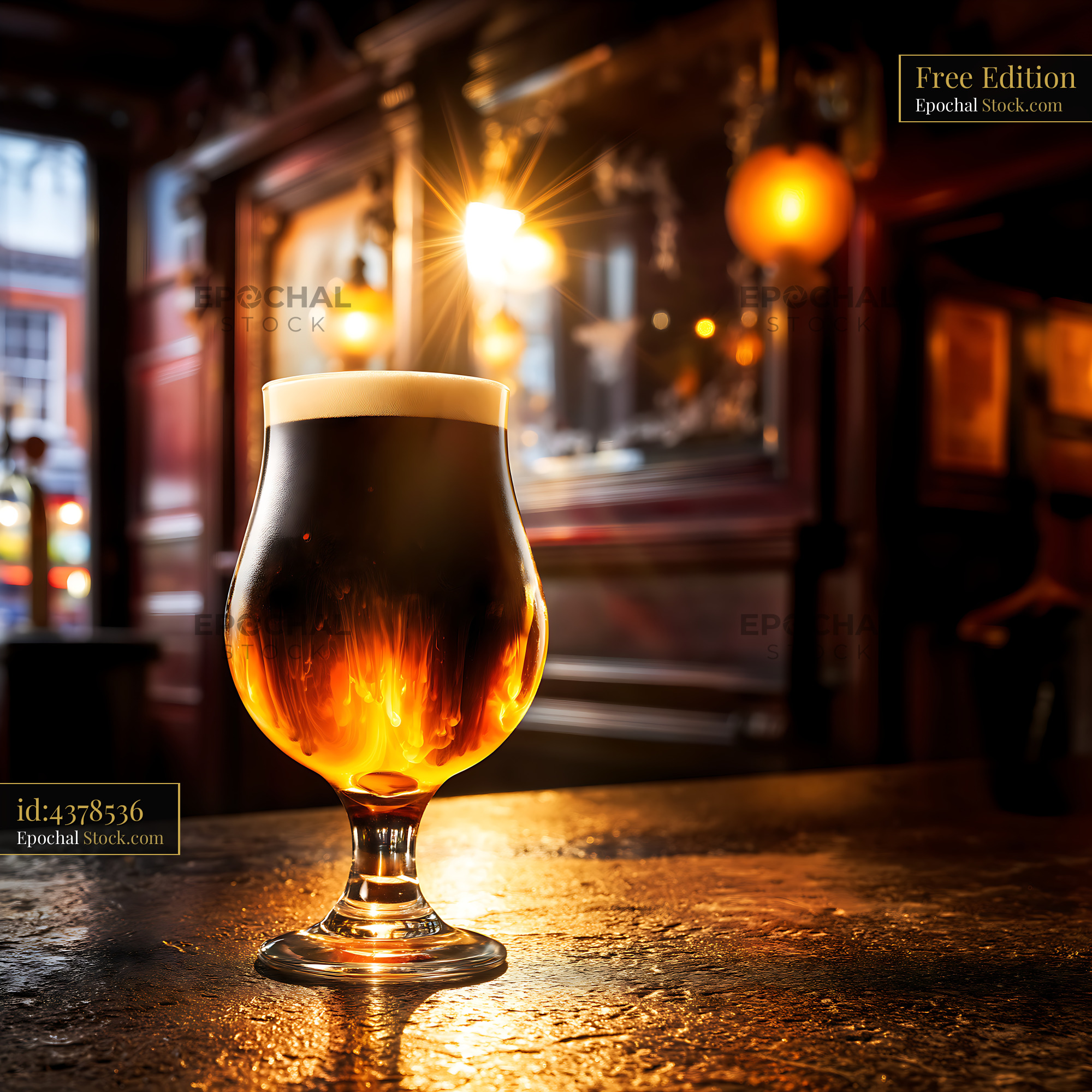 Nitro Caramel Coffee on Rainy Street Night - stock photo