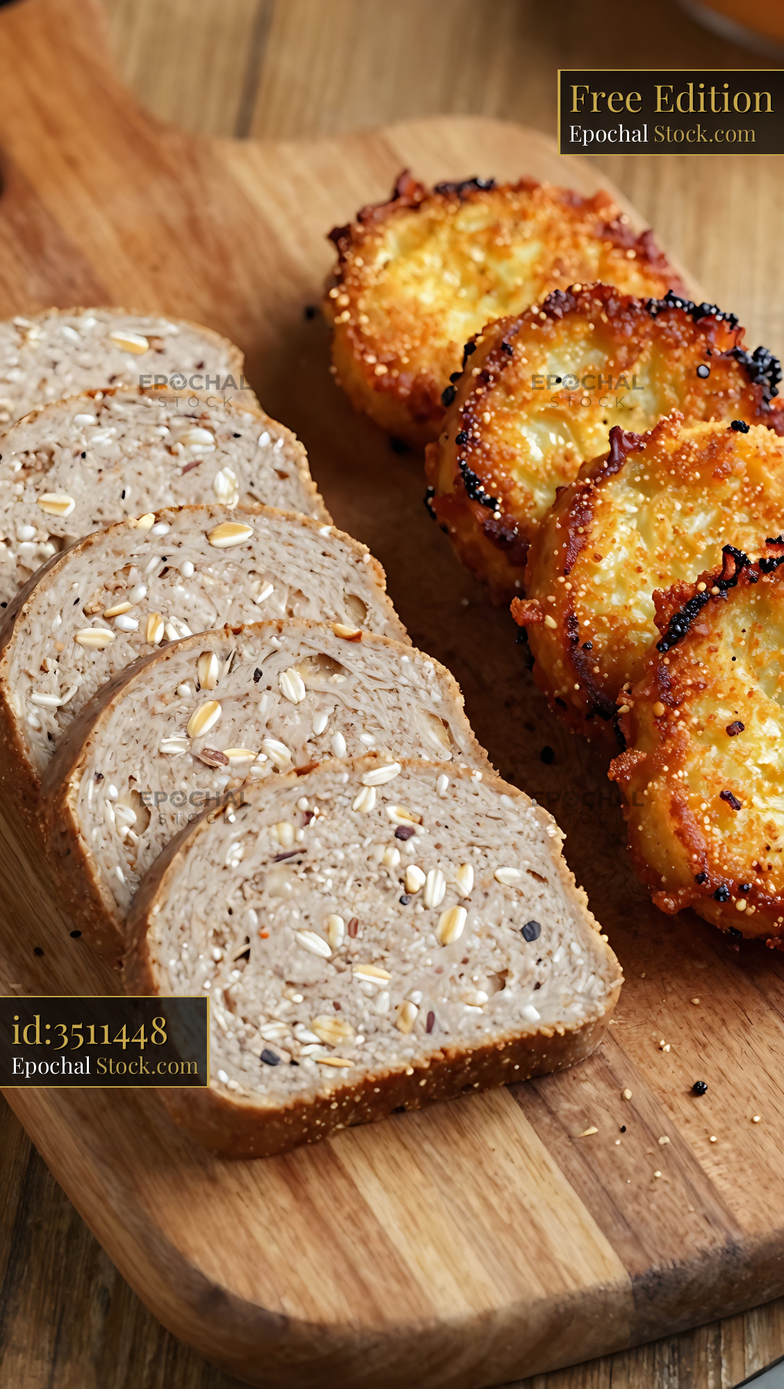 Whole Grain Bread and Herb Roasted Chicken Breast - stock photo