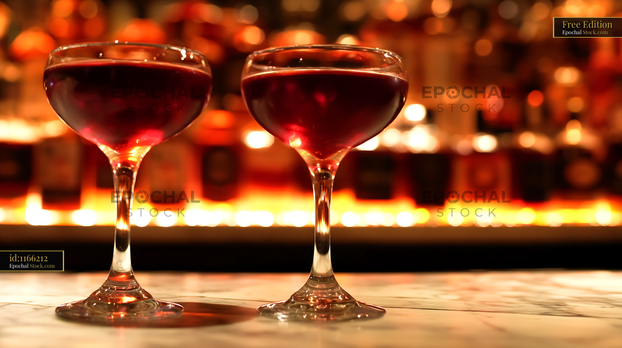 Bushwick Cocktails in Candlelit Bar Setting - stock photo