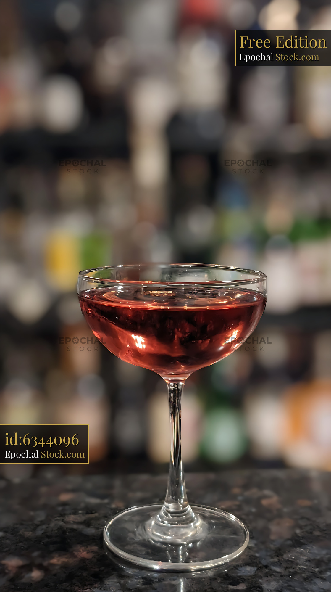 Red Bushwick Cocktail in Coupe Glass - stock photo